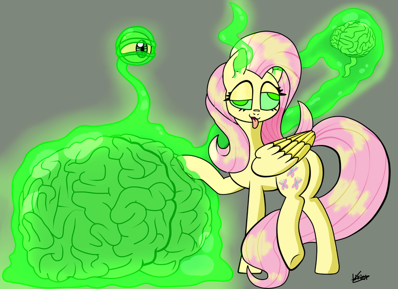 Size: 2524x1836 | Tagged: safe, artist:lebatoman, derpibooru import, fluttershy, goo, pegasus, g4, brain eating meteor, brainless, brains!, butt, crossover, derp, ear penetration, glow, glowing eyes, green eyes, image, meteor, open mouth, penetration, png, sex, simple background, smiling, tentacles, the grim adventures of billy and mandy, tongue out