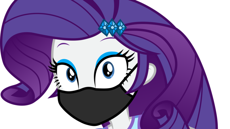 Size: 3840x2160 | Tagged: safe, artist:brokenadam, artist:twilirity, derpibooru import, rarity, equestria girls, g4, .svg available, camp everfree outfits, clothes, coronavirus, covid-19, eyeshadow edit, face mask, female, high res, image, inkscape, mask, my little pony equestria girls: legend of everfree, png, simple background, solo, transparent background, vector