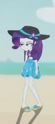 Size: 300x667 | Tagged: safe, derpibooru import, screencap, rarity, human, aww... baby turtles, equestria girls, equestria girls series, g4, beach, bored, clothes, cropped, female, image, my little pony equestria girls: better together, pigeon toed, png, rarity's blue sarong, rarity's purple bikini, sandals, slouching, solo, swimsuit