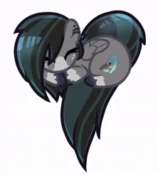 Size: 712x802 | Tagged: safe, artist:doodlesinky, derpibooru import, oc, oc:inky doodles, unofficial characters only, pegasus, pony, base used, blaze (coat marking), coat markings, ear piercing, facial markings, freckles, heart pony, image, jpeg, nonbinary, piercing, simple background, sleeping, solo, unshorn fetlocks, white background