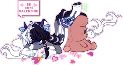 Size: 1280x677 | Tagged: safe, artist:sterlingmoonx3, derpibooru import, oc, oc:oreo cream, unofficial characters only, pegasus, pony, clothes, female, image, mare, plushie, png, simple background, socks, solo, teddy bear, transparent background