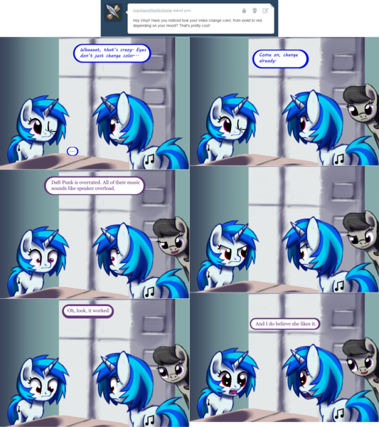 Size: 2562x2885 | Tagged: safe, artist:esuka, derpibooru import, octavia melody, vinyl scratch, pony, g4, ask, ask-canterlot-musicians, comic, duo, duo female, female, image, mare, png, text, tumblr