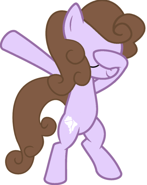 Size: 813x1024 | Tagged: safe, derpibooru import, edit, vector edit, earth pony, pony, alternate cutie mark, background pony, bipedal, candyshell cream, dab, eyes closed, female, image, mare, png, recolor, solo, vector