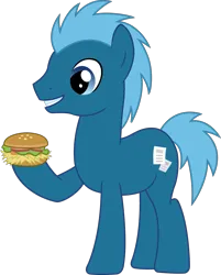 Size: 1585x1974 | Tagged: safe, derpibooru import, edit, vector edit, eiffel, earth pony, pony, background pony, burger, food, hay burger, holding something, image, male, png, recolor, smiling, solo, stallion, vector