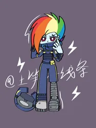 Size: 1080x1440 | Tagged: safe, artist:土笋冻线条, derpibooru import, rainbow dash, human, equestria girls, g4, the cutie re-mark, image, panty and stocking with garterbelt, png