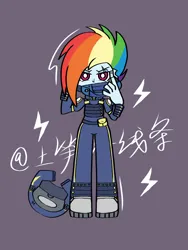 Size: 1080x1440 | Tagged: safe, artist:土笋冻线条, derpibooru import, rainbow dash, human, equestria girls, g4, the cutie re-mark, image, panty and stocking with garterbelt, png