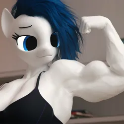 Size: 2000x2000 | Tagged: suggestive, artist:dashie116, ponerpics import, oc, unofficial characters only, anthro, 3d, biceps, bra, breasts, clothes, female, image, jpeg, muscles, muscular female, underwear