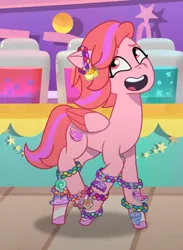 Size: 517x707 | Tagged: safe, derpibooru import, screencap, pegasus, pony, g5, my little pony: tell your tale, spoiler:g5, spoiler:my little pony: tell your tale, spoiler:tyts02e19, bracelet, cropped, female, friendship bracelet, image, jewelry, jpeg, mare, solo, the dream team delight, windy