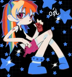 Size: 2004x2152 | Tagged: safe, artist:rinasleep, derpibooru import, rainbow dash, human, apple juice, human coloration, humanized, image, juice, png