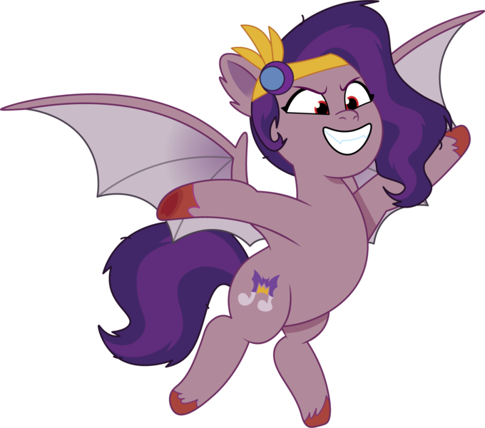 Size: 1305x1151 | Tagged: safe, artist:prixy05, derpibooru import, pipp petals, bat pony, pony, g5, my little pony: tell your tale, bat pipp, bat ponified, bat wings, fangs, female, flying, image, mare, pippbat, png, race swap, red eyes, simple background, solo, species swap, transparent background, vector, wings