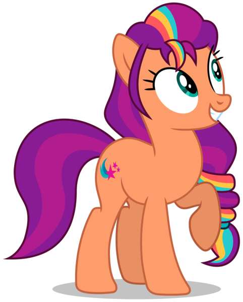 Size: 4231x5270 | Tagged: safe, artist:creedyboy124, derpibooru import, sunny starscout, earth pony, pony, g4, g5, my little pony: make your mark, my little pony: tell your tale, base used, female, g5 to g4, generation leap, happy, image, looking, mare, png, simple background, solo, transparent background, vector