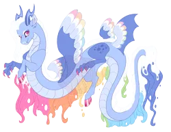 Size: 4400x3400 | Tagged: safe, artist:gigason, derpibooru import, oc, oc:paintball, draconequus, image, interspecies offspring, offspring, parent:discord, parent:rainbow dash, parents:discodash, png, simple background, solo, transparent background