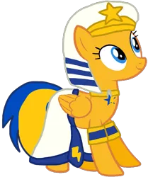 Size: 903x1080 | Tagged: safe, artist:amity, derpibooru import, oc, oc:flare spark, unofficial characters only, pegasus, clothes, egyptian, egyptian pony, headdress, image, png, robe, simple background, transparent background, vector