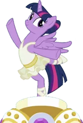 Size: 1694x2520 | Tagged: safe, derpibooru import, edit, edited screencap, editor:homersimpson1983, screencap, twilight sparkle, twilight sparkle (alicorn), alicorn, a royal problem, g4, background removed, ballerina, figurine, image, music box, not a vector, png