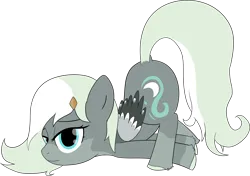 Size: 4558x3214 | Tagged: safe, artist:poniidesu, derpibooru import, oc, oc:asbestos, unofficial characters only, pegasus, pony, blue eyes, cute, female, filly, foal, folded wings, gray coat, hairclip, hooves, image, long hair, long mane, long tail, looking at you, png, scootie belle, simple background, tail, transparent background, two toned mane, unshorn fetlocks, wings