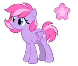 Size: 1102x934 | Tagged: safe, artist:primrosedinocat, derpibooru import, oc, oc:blossomfall, unofficial characters only, pegasus, pony, g4, female, image, mare, pegasus oc, png, simple background, solo, tail, transparent background, wings