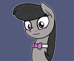 Size: 2048x1687 | Tagged: safe, artist:ewoudcponies, derpibooru import, octavia melody, earth pony, pony, g4, blue background, bowtie, bust, dark blue background, female, image, mare, necktie, outline, png, simple background, solo, wavy mouth, white outline