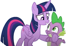 Size: 3594x2520 | Tagged: episode needed, safe, derpibooru import, edit, edited screencap, editor:homersimpson1983, screencap, spike, twilight sparkle, twilight sparkle (alicorn), alicorn, dragon, pony, g4, background removed, duo, duo male and female, female, image, male, not a vector, png, winged spike, wings