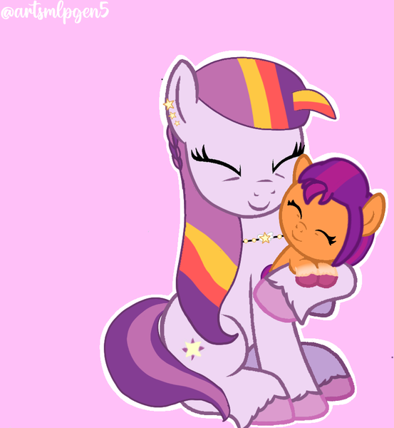 Size: 827x898 | Tagged: safe, artist:artsmlpgen5, derpibooru import, sunny starscout, earth pony, g4, g5, female, image, mother and child, mother and daughter, png, sunny starscout's mother