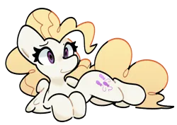 Size: 900x638 | Tagged: safe, alternate version, artist:kindakismet, derpibooru import, surprise, pegasus, pony, g1, female, image, lying down, mare, png, prone, simple background, smiling, solo, transparent background