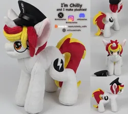 Size: 2160x1920 | Tagged: safe, artist:chillynachos, derpibooru import, oc, oc:lazy sunday, pony, unicorn, commission, commission open, craft, hat, horn, image, plushie, png, pony plushie, solo, unicorn oc