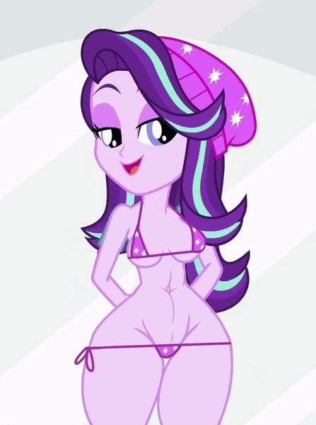 Size: 804x1080 | Tagged: suggestive, artist:fishsandwich, edit, edited screencap, ponerpics import, screencap, starlight glimmer, equestria girls, mirror magic, spoiler:eqg specials, bedroom eyes, bikini, breasts, busty starlight glimmer, clothes, cropped, female, image, jpeg, pink bikini, pink swimsuit, show accurate, show accurate porn, stupid sexy starlight glimmer, swimsuit, swimsuit edit, thick, wide hips