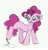 Size: 1369x1413 | Tagged: safe, artist:littleblackraencloud, derpibooru import, pinkie pie, earth pony, pony, g4, concentrating, drawing, female, image, jpeg, magnetic hooves, mare, paper, pencil, simple background, sketch, solo, white background