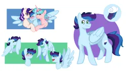 Size: 1024x577 | Tagged: oc name needed, safe, artist:cloud-roots, derpibooru import, oc, oc:wind chill, unofficial characters only, pegasus, pony, image, jpeg, parent:rainbow dash, parent:soarin'