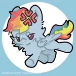 Size: 750x750 | Tagged: safe, artist:zhixidezhouxiansheng, derpibooru import, rainbow dash, pegasus, pony, image, png, solo