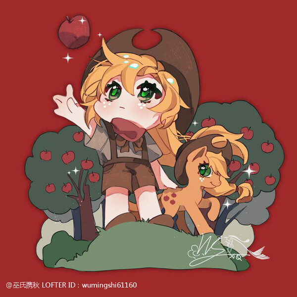 Size: 750x750 | Tagged: safe, artist:wumingshi61160, derpibooru import, applejack, equestria girls, g4, image, jpeg, solo