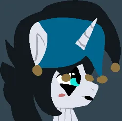 Size: 324x321 | Tagged: safe, artist:jadeharmony, artist:swaggykittycat, derpibooru import, oc, oc:elizabat stormfeather, unofficial characters only, alicorn, bat pony, bat pony alicorn, pony, alicorn oc, base used, bat pony oc, bat wings, batman, batman: caped crusader, blue background, clothes, clown, clown makeup, cosplay, costume, crossover, dc comics, face paint, female, harley quinn, horn, image, jester, lipstick, mare, png, simple background, solo, wings