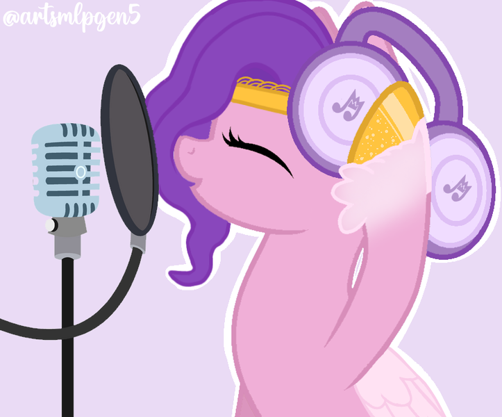 Size: 828x687 | Tagged: safe, artist:artsmlpgen5, derpibooru import, pipp petals, pegasus, g4, g5, female, headphones, image, microphone, png