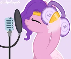 Size: 828x687 | Tagged: safe, artist:artsmlpgen5, derpibooru import, pipp petals, pegasus, g4, g5, female, headphones, image, microphone, png