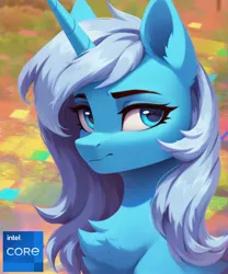 Size: 1704x2048 | Tagged: safe, ai content, derpibooru import, machine learning generated, prompter:midnightdashie, stable diffusion, oc, oc:intel, pony, unicorn, female, frown, generator:pony diffusion v6 xl, horn, image, intel, jpeg, looking sideways, mare