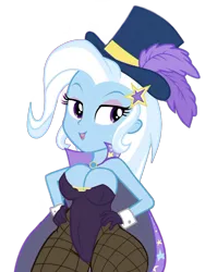 Size: 810x1080 | Tagged: suggestive, artist:fishsandwich, artist:laszlvfx, edit, ponerpics import, vector edit, trixie, equestria girls, equestria girls series, spring breakdown, spoiler:eqg series (season 2), beauty mark, big breasts, breast edit, breasts, busty trixie, cape, cleavage, clothes, female, fishnets, hat, hips, image, leotard, magician outfit, png, sexy, simple background, socks, solo focus, stockings, stupid sexy trixie, thick, thigh highs, thighs, top hat, transparent background, trixie's cape, trixie's hat, vector, wide hips