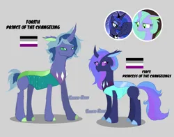 Size: 4480x3520 | Tagged: safe, derpibooru import, oc, unofficial characters only, changepony, hybrid, image, interspecies offspring, magical lesbian spawn, next generation, offspring, parent:princess luna, parent:queen chrysalis, parents:chrysaluna, png, ponysona, pride flag