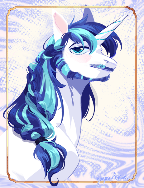 Size: 1920x2496 | Tagged: safe, artist:yuyusunshine, derpibooru import, shining armor, pony, beard, bust, facial hair, image, moustache, png, portrait, solo