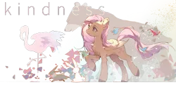 Size: 2839x1377 | Tagged: safe, artist:zekra, derpibooru import, fluttershy, bear, bird, butterfly, flamingo, insect, pegasus, pony, rabbit, animal, female, image, mare, png, simple background, smiling, text, transparent background, unshorn fetlocks