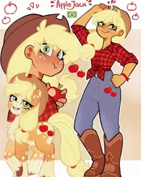 Size: 1440x1800 | Tagged: safe, artist:olikotier, derpibooru import, applejack, human, image, jpeg