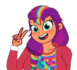 Size: 1581x1436 | Tagged: safe, artist:skystarcute64, derpibooru import, sunny starscout, human, equestria girls, g4, g5, my little pony: tell your tale, equestria girls-ified, female, image, mane stripe sunny, png, simple background, transparent background