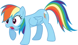 Size: 5205x3000 | Tagged: safe, artist:cloudy glow, derpibooru import, rainbow dash, pegasus, g4, female, image, png, simple background, solo, stunned, transparent background, vector