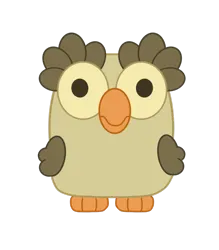 Size: 1400x1600 | Tagged: safe, anonymous artist, derpibooru import, owlowiscious, bird, owl, g4, bluey, chattermax, cursed image, derpibooru exclusive, image, png, simple background, solo, style emulation, transparent background, wtf