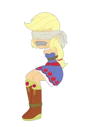 Size: 2000x2952 | Tagged: safe, artist:nie-martw-sie-o-mnie, derpibooru import, applejack, human, equestria girls, g4, applesub, blindfold, bondage, boots, bound and gagged, clothes, dress, fall formal outfits, female, femsub, freckles, gag, image, png, rope, rope bondage, shoes, simple background, solo, submissive, tape, tape gag, this is our big night, transparent background