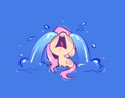 Size: 3232x2532 | Tagged: safe, artist:azaani, derpibooru import, fluttershy, pegasus, pony, blue background, chibi, crying, cute, female, frown, image, mare, nose in the air, ocular gushers, open mouth, png, sad, sadorable, shyabetes, simple background, solo, volumetric mouth