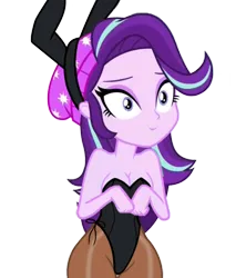 Size: 754x851 | Tagged: suggestive, artist:fishsandwich, artist:laszlvfx, edit, ponerpics import, vector edit, starlight glimmer, equestria girls, mirror magic, spoiler:eqg specials, adorasexy, beanie, breasts, bunny suit, busty starlight glimmer, cleavage, clothes, cute, daaaaaaaaaaaw, female, hat, humans doing horse things, image, pantyhose, png, sexy, simple background, solo, solo female, stupid sexy starlight glimmer, transparent background, vector