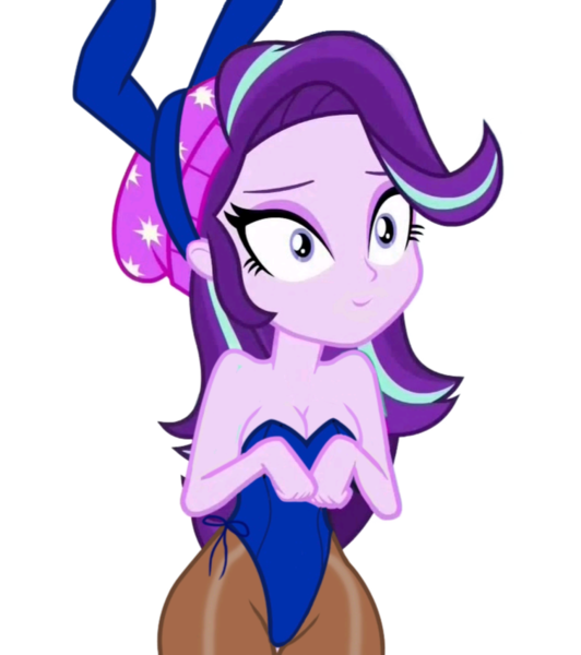 Size: 754x851 | Tagged: suggestive, artist:fishsandwich, artist:laszlvfx, edit, ponerpics import, vector edit, starlight glimmer, equestria girls, mirror magic, spoiler:eqg specials, beanie, breasts, bunny suit, busty starlight glimmer, cleavage, clothes, female, hat, humans doing horse things, image, pantyhose, png, sexy, simple background, solo, solo female, stupid sexy starlight glimmer, transparent background, vector