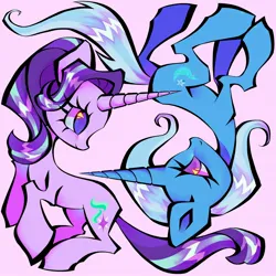 Size: 1440x1440 | Tagged: safe, artist:broniesforponies, derpibooru import, starlight glimmer, trixie, pony, unicorn, g4, duo, duo female, female, horn, image, jpeg, lesbian, mare, shipping, startrix