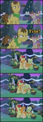 Size: 1947x5485 | Tagged: safe, derpibooru import, edit, edited screencap, screencap, bright mac, grand pear, granny smith, mayor mare, pear butter, earth pony, pony, g4, the perfect pear, angry, apple, bandana, basket, brick booty, bricks, candle, comforting, comic, concerned, cowboy hat, crying, decoration, eyes closed, female, food, forced meme, grey hair, hat, hay, hoof over mouth, hoof under chin, image, male, mare, marriage, meme, night, pear, png, raised hoof, recolor, sad, screencap comic, shocked, shocked expression, smiling, speech, speechless, stallion, starry sky, talking, text, tiled floor, wedding, young grand pear, young granny smith, young mayor mare, younger