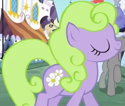 Size: 785x667 | Tagged: safe, derpibooru import, screencap, caesar, count caesar, daisy, flower wishes, earth pony, pony, g4, season 3, the crystal empire, alternate coat color, canterlot, cropped, eyes closed, female, image, mare, png, solo focus, walking