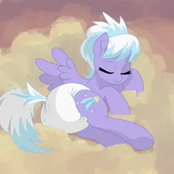 Size: 2000x2000 | Tagged: suggestive, artist:nineplusten, derpibooru import, cloudchaser, pegasus, pony, adult foal, diaper, diaper fetish, fetish, image, non-baby in diaper, png, sleeping, solo